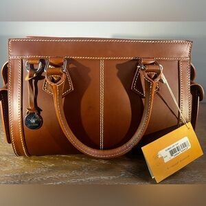 Dooney & Bourke Alto Small Side Pocket Satchel in Beautiful color Saddle